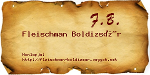 Fleischman Boldizsár névjegykártya